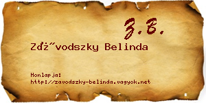 Závodszky Belinda névjegykártya